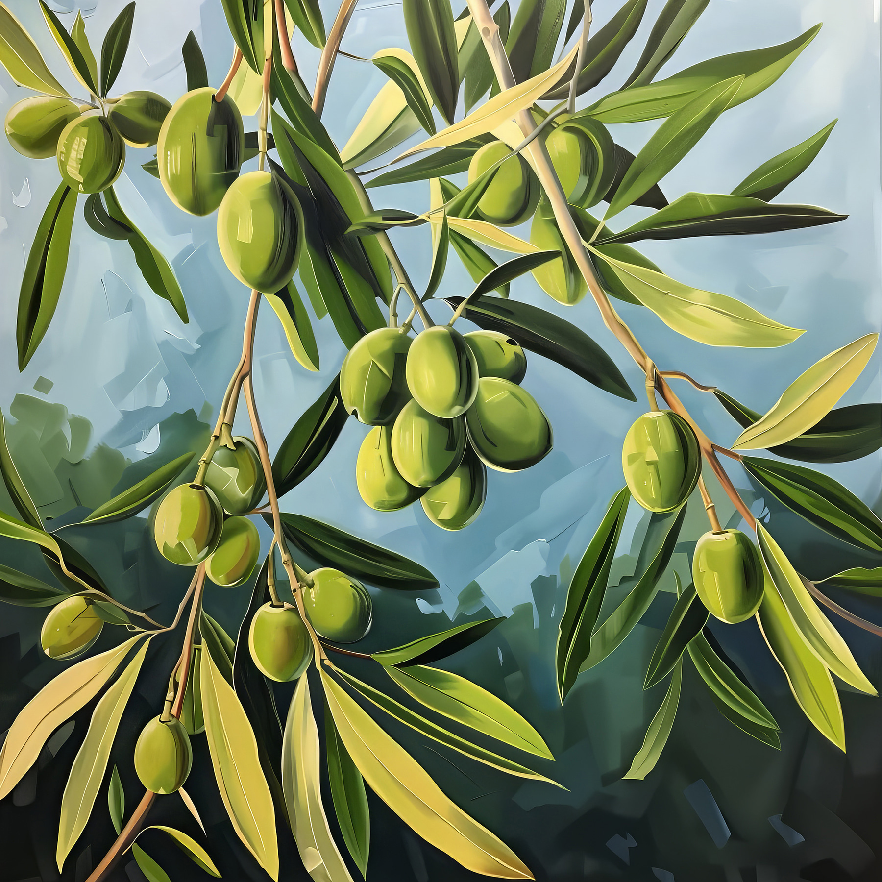 A green fruit on a tree A green fruit on a tree
