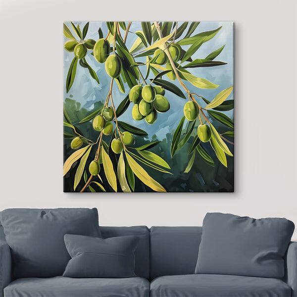 A green fruit on a tree A green fruit on a tree