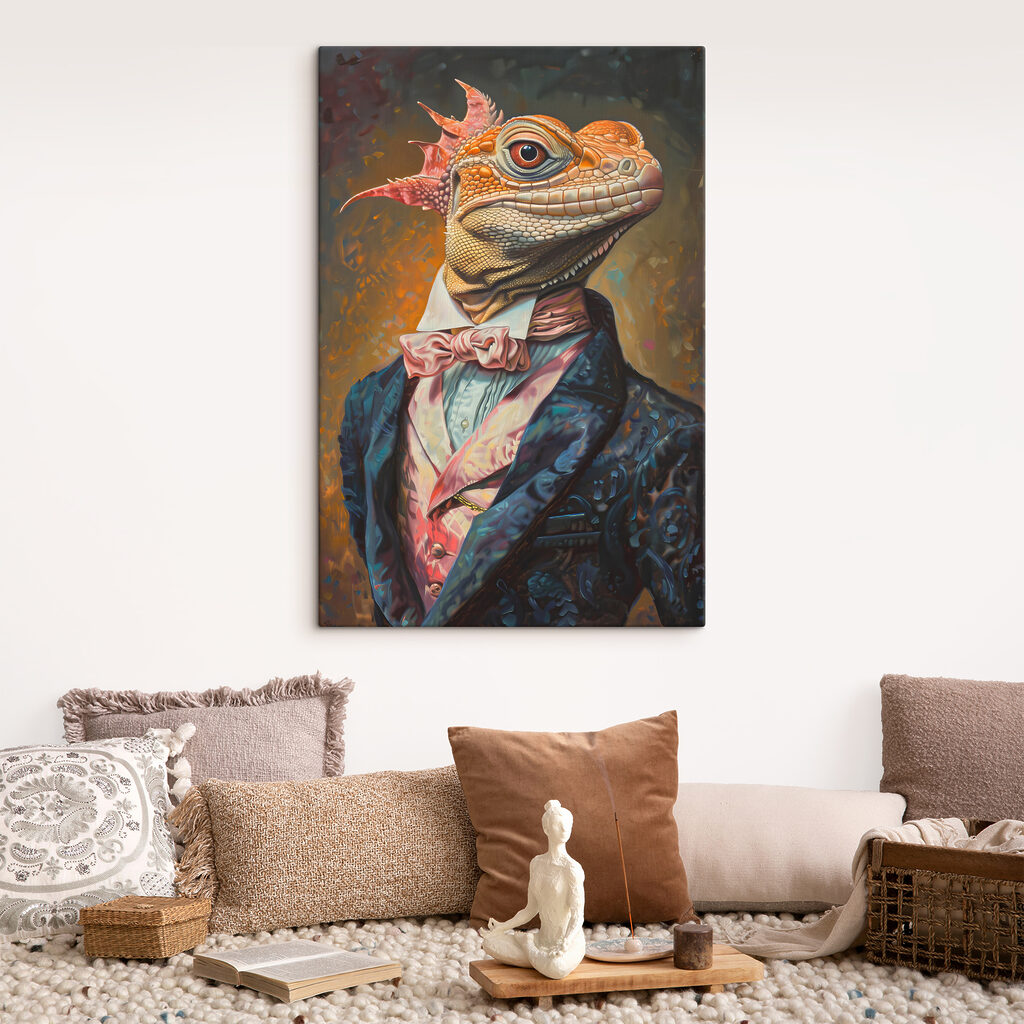 A lizard in a suit