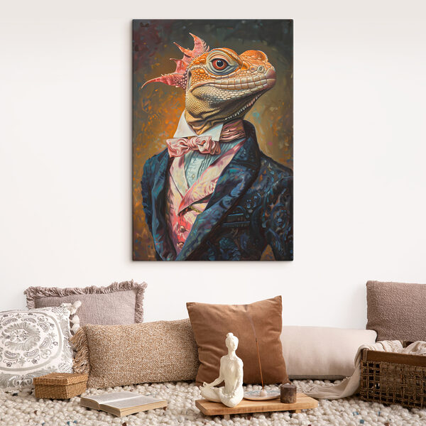 A lizard in a suit