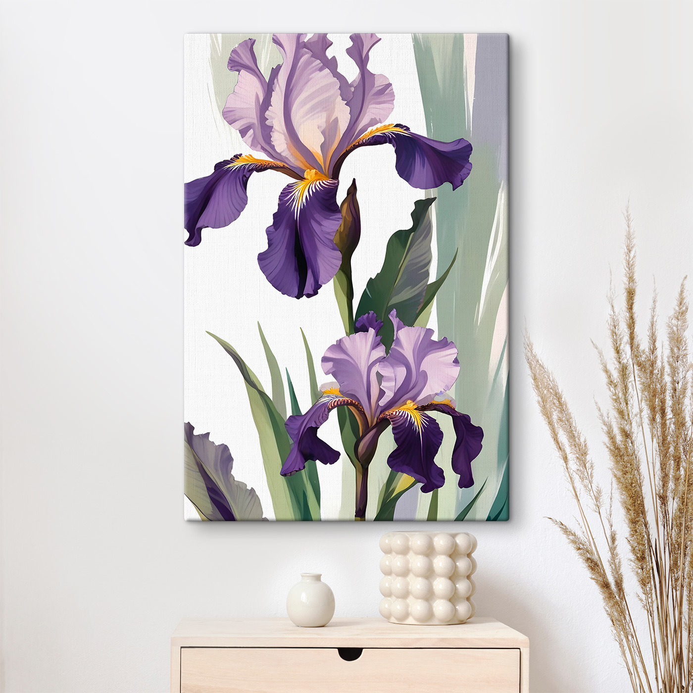 A purple and yellow irises A purple and yellow irises