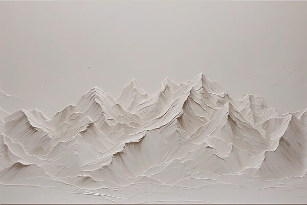 A white mountain range with snow