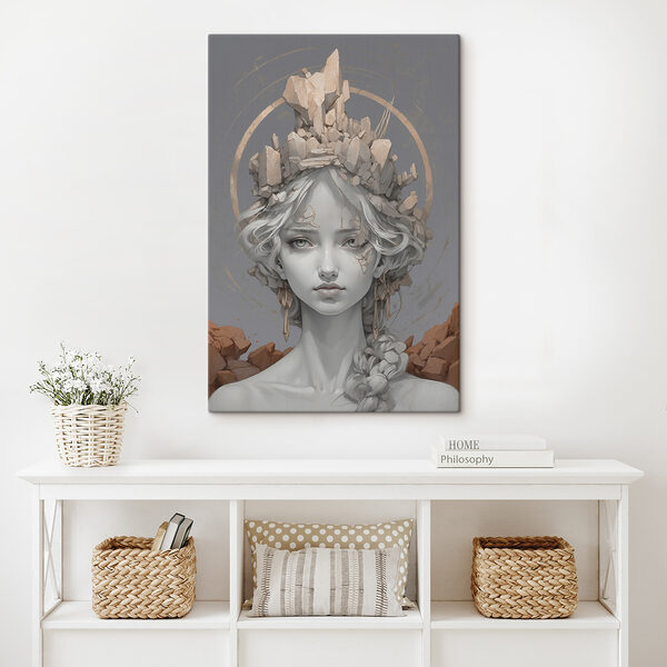 A woman with a crown of rocks A woman with a crown of rocks