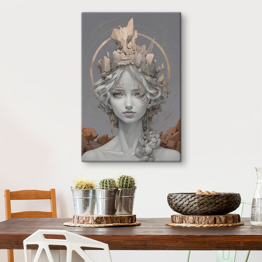 A woman with a crown of rocks A woman with a crown of rocks