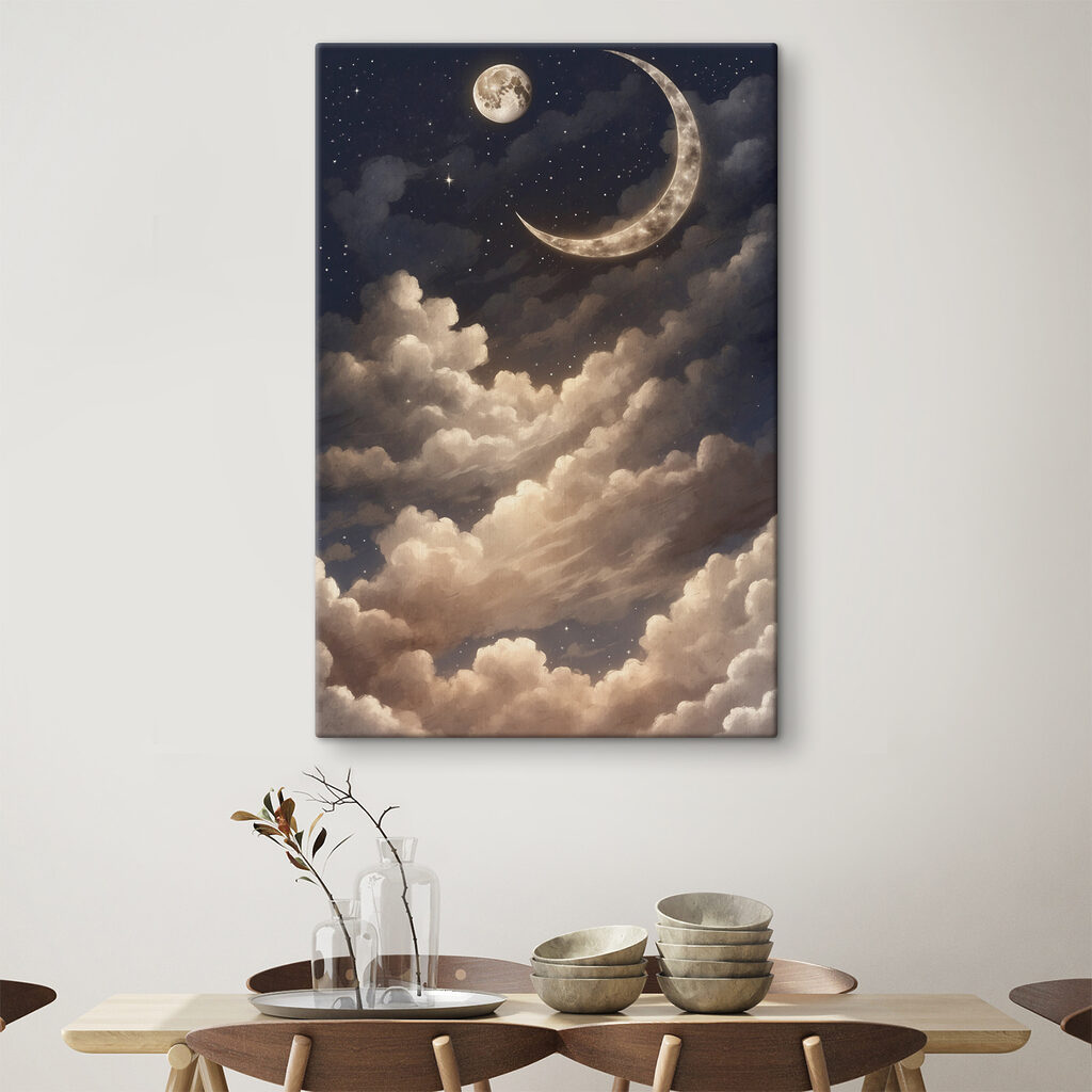 A moon and clouds in the sky A moon and clouds in the sky