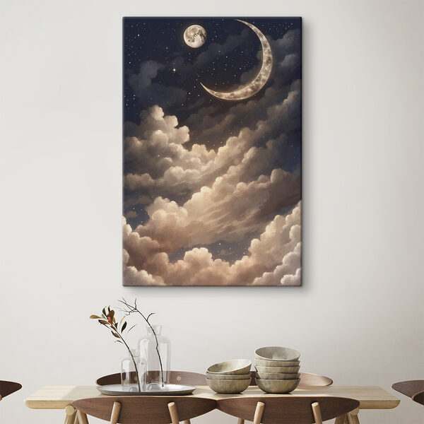 A moon and clouds in the sky A moon and clouds in the sky