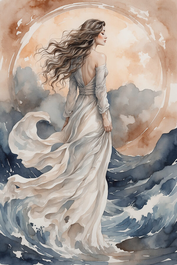 A woman in a white dress
