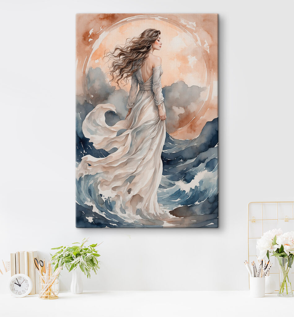 A woman in a white dress