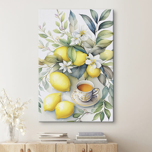 Cuadros Un cuadro de limones y una taza de té (SKU: s38403) Cuadros Cuadros Un cuadro de limones y una taza de té (SKU: s38403)