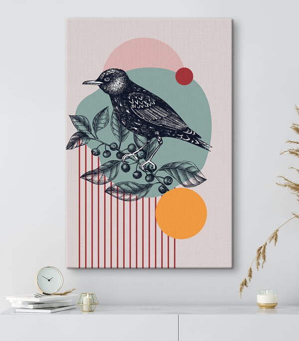 Cuadros Un pájaro en una rama (SKU: s38445) Cuadros Cuadros Un pájaro en una rama (SKU: s38445)