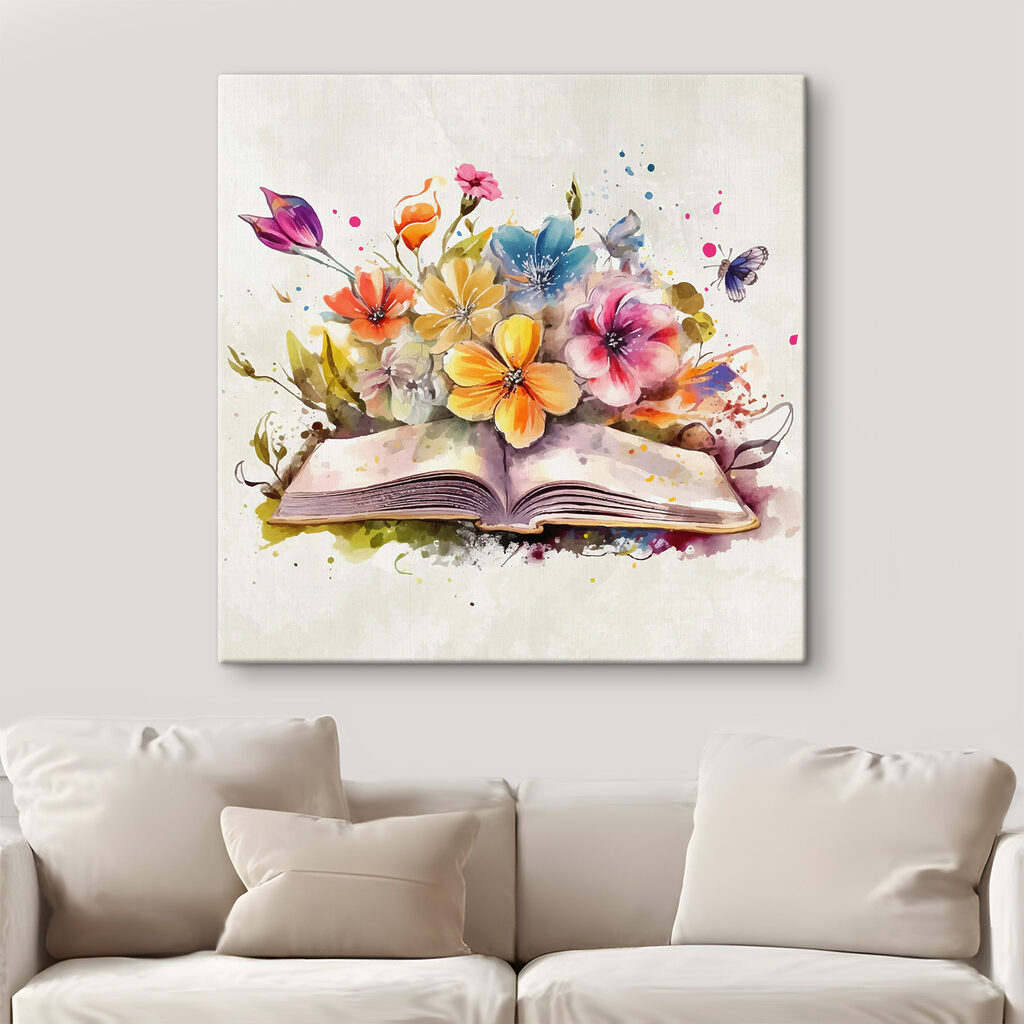 A book with flowers and butterflies A book with flowers and butterflies