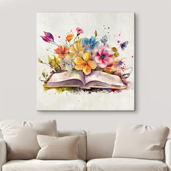 A book with flowers and butterflies A book with flowers and butterflies