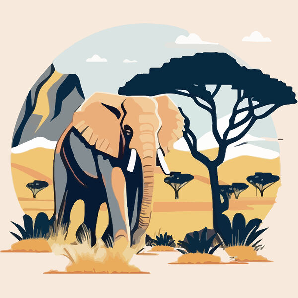 An elephant in the wild An elephant in the wild