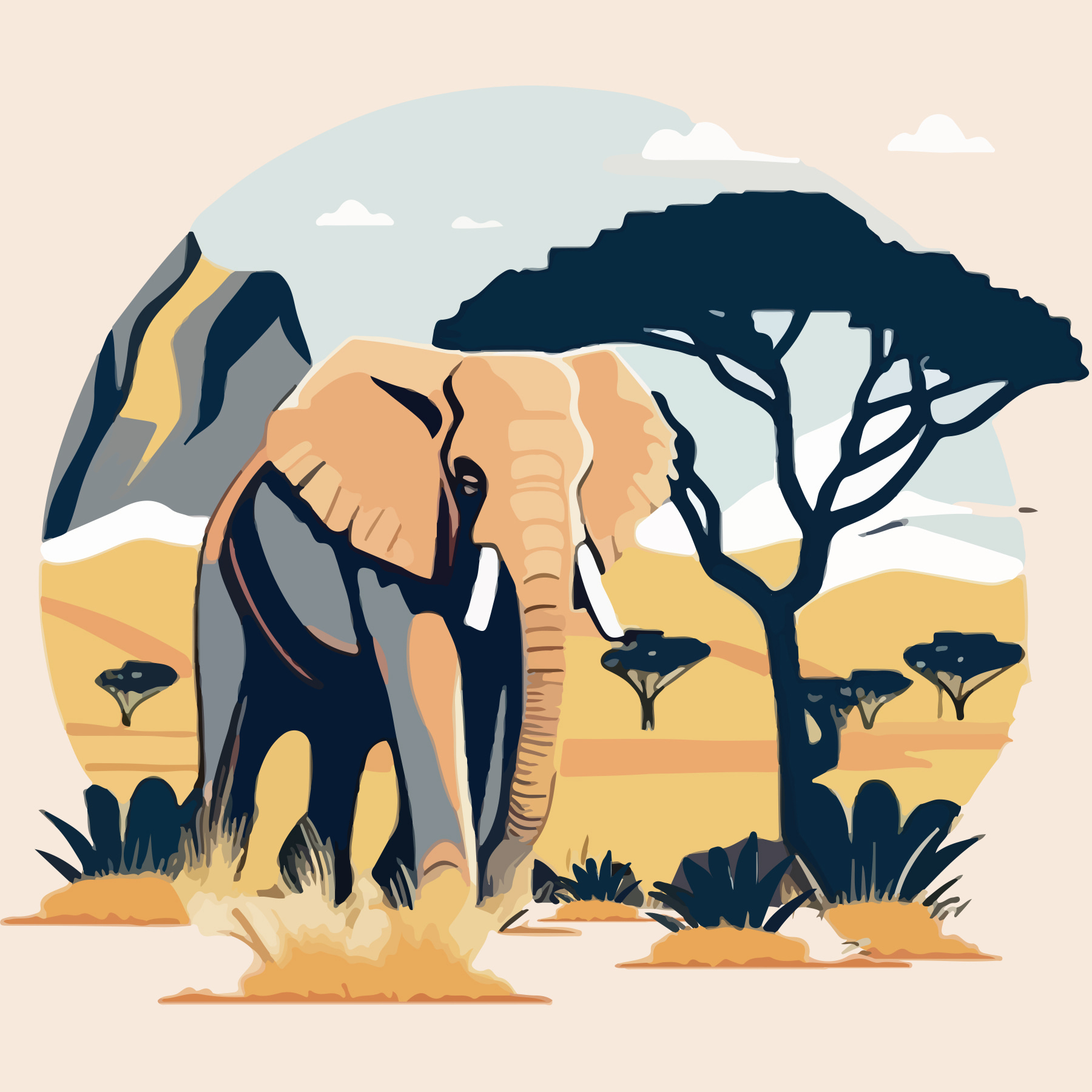 An elephant in the wild An elephant in the wild