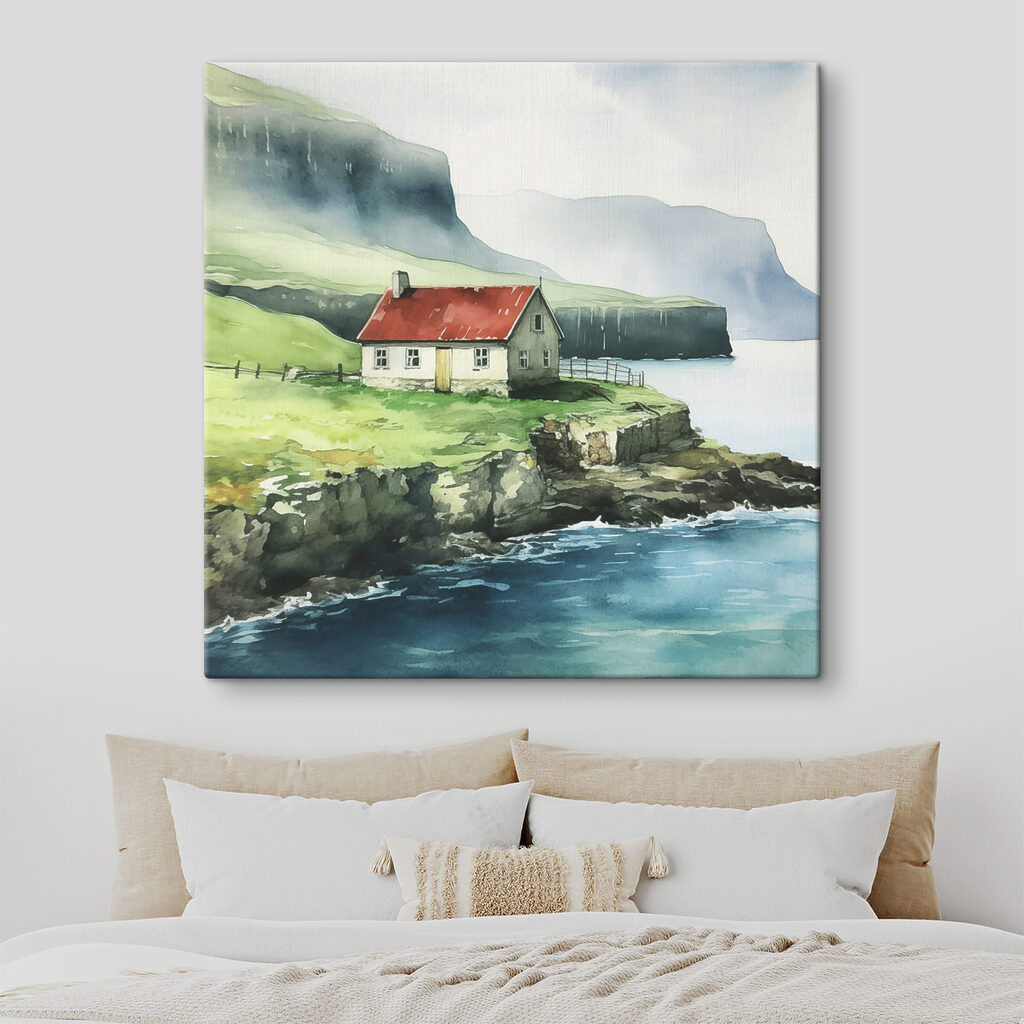 A house on a cliff by the water A house on a cliff by the water