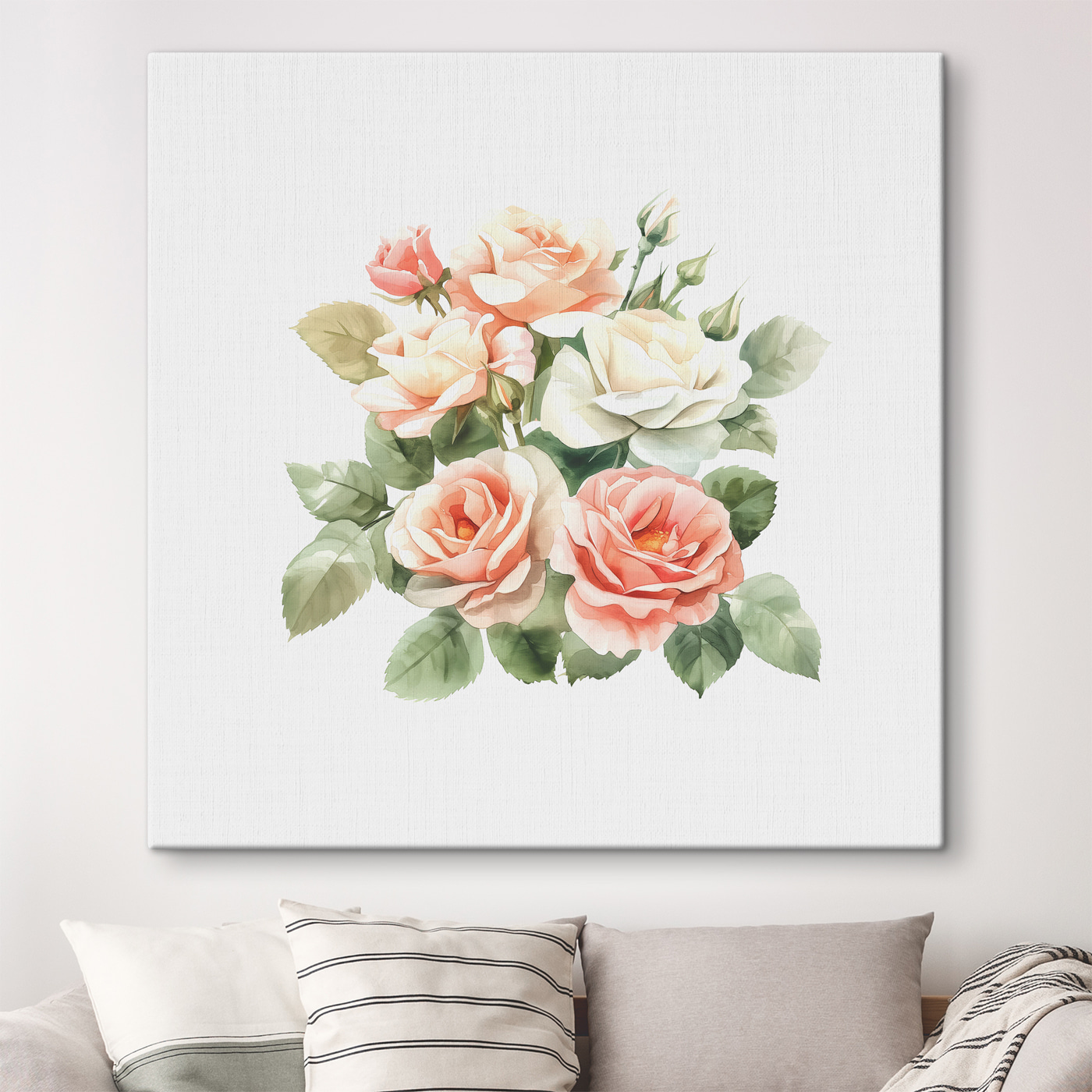 A bouquet of flowers with leaves