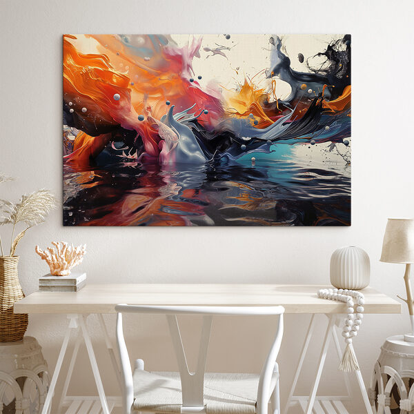 Cuadros Una salpicadura de pintura de colores que brota del agua