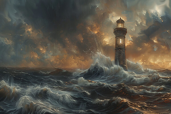A lighthouse in the sea A lighthouse in the sea