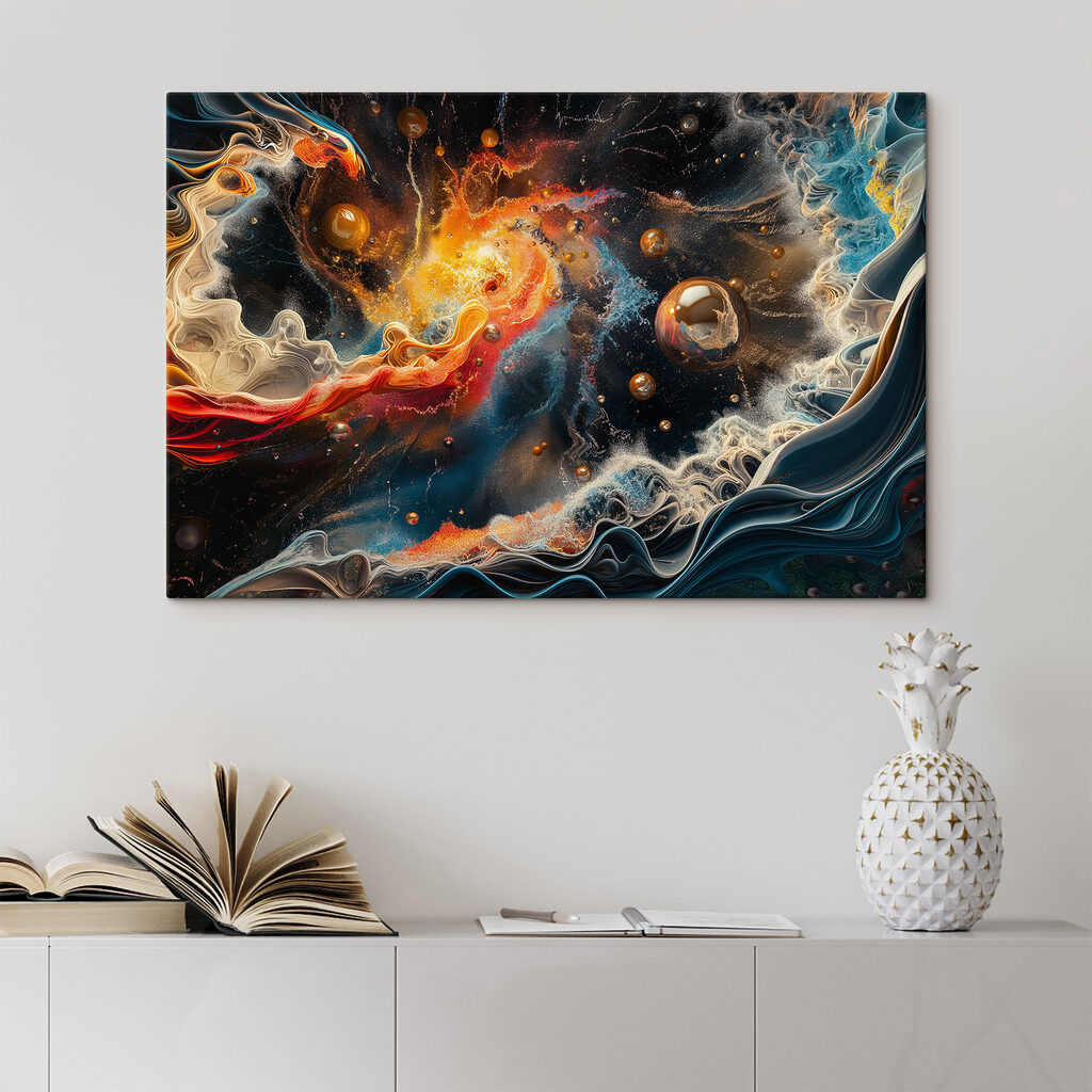 A colorful art of a planet