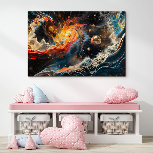 A colorful art of a planet
