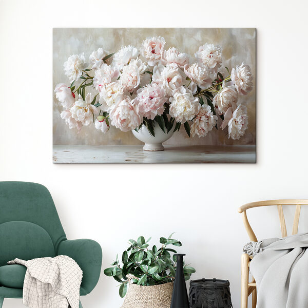A vase of white flowers