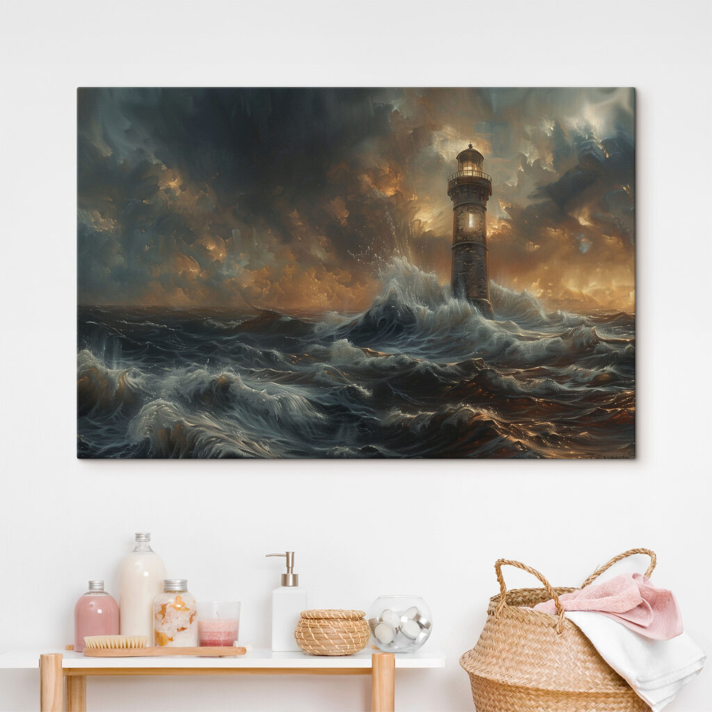 A lighthouse in the sea