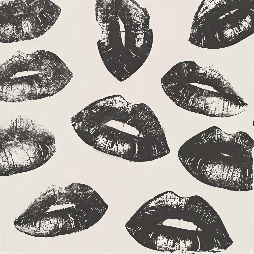 A group of lips prints