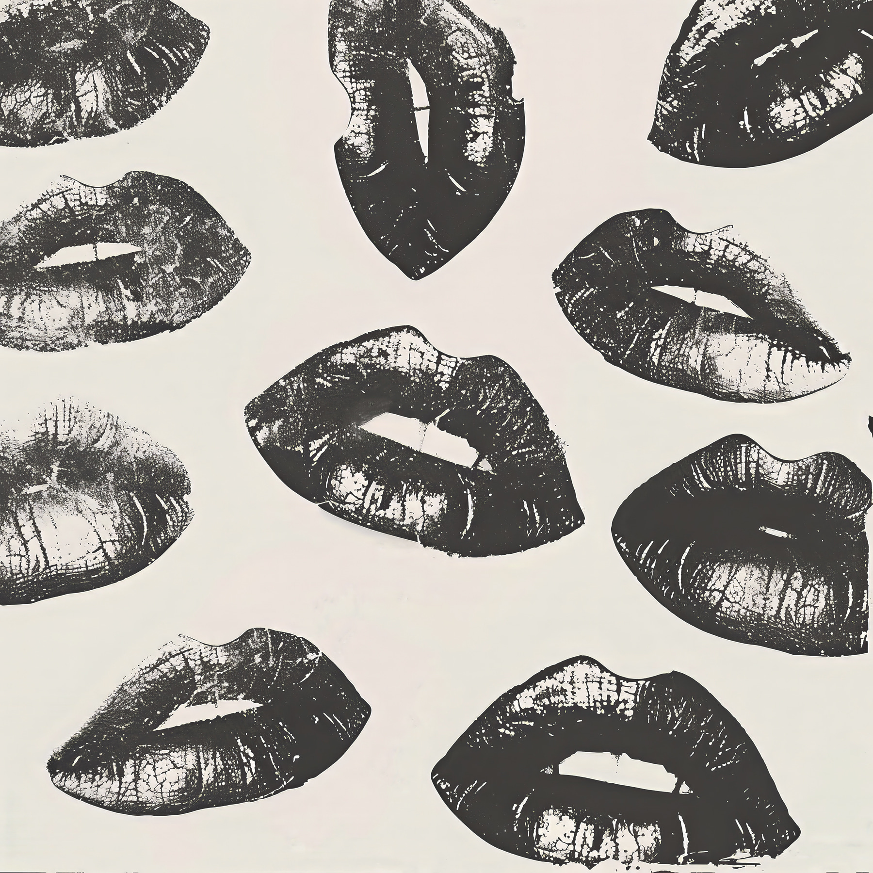 A group of lips prints