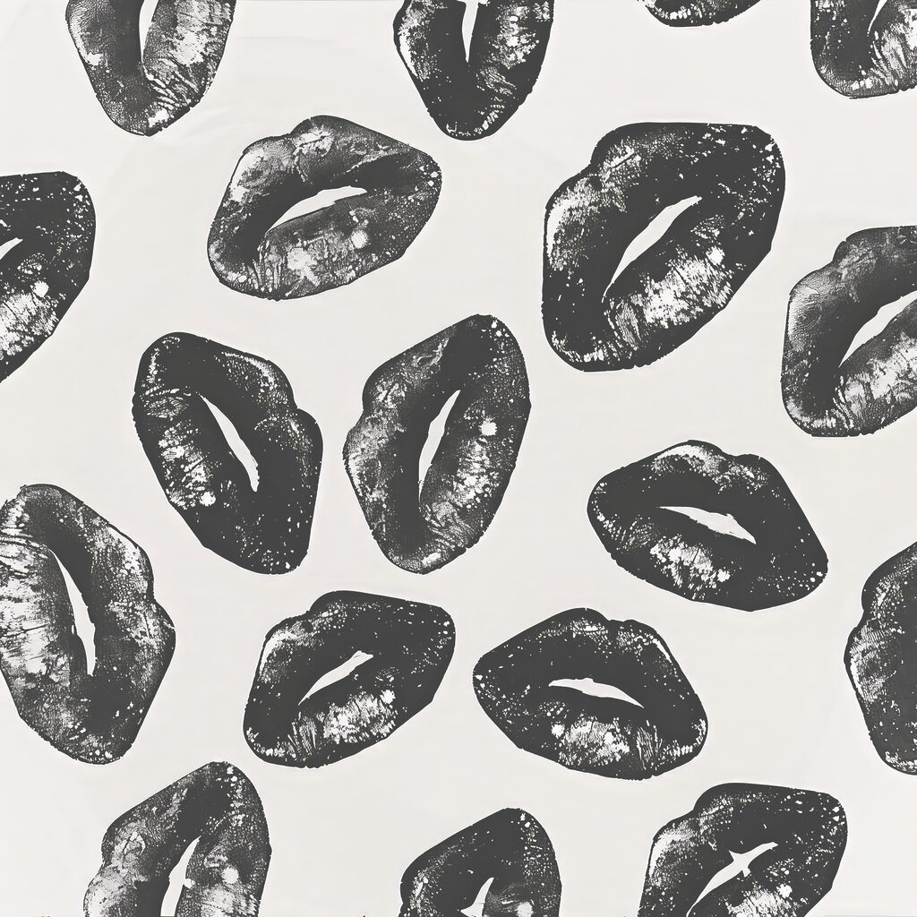 A group of lips prints