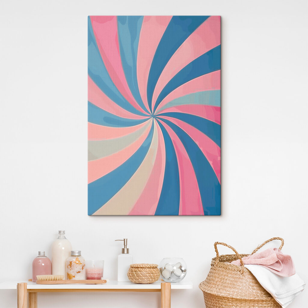 A blue and pink swirly background