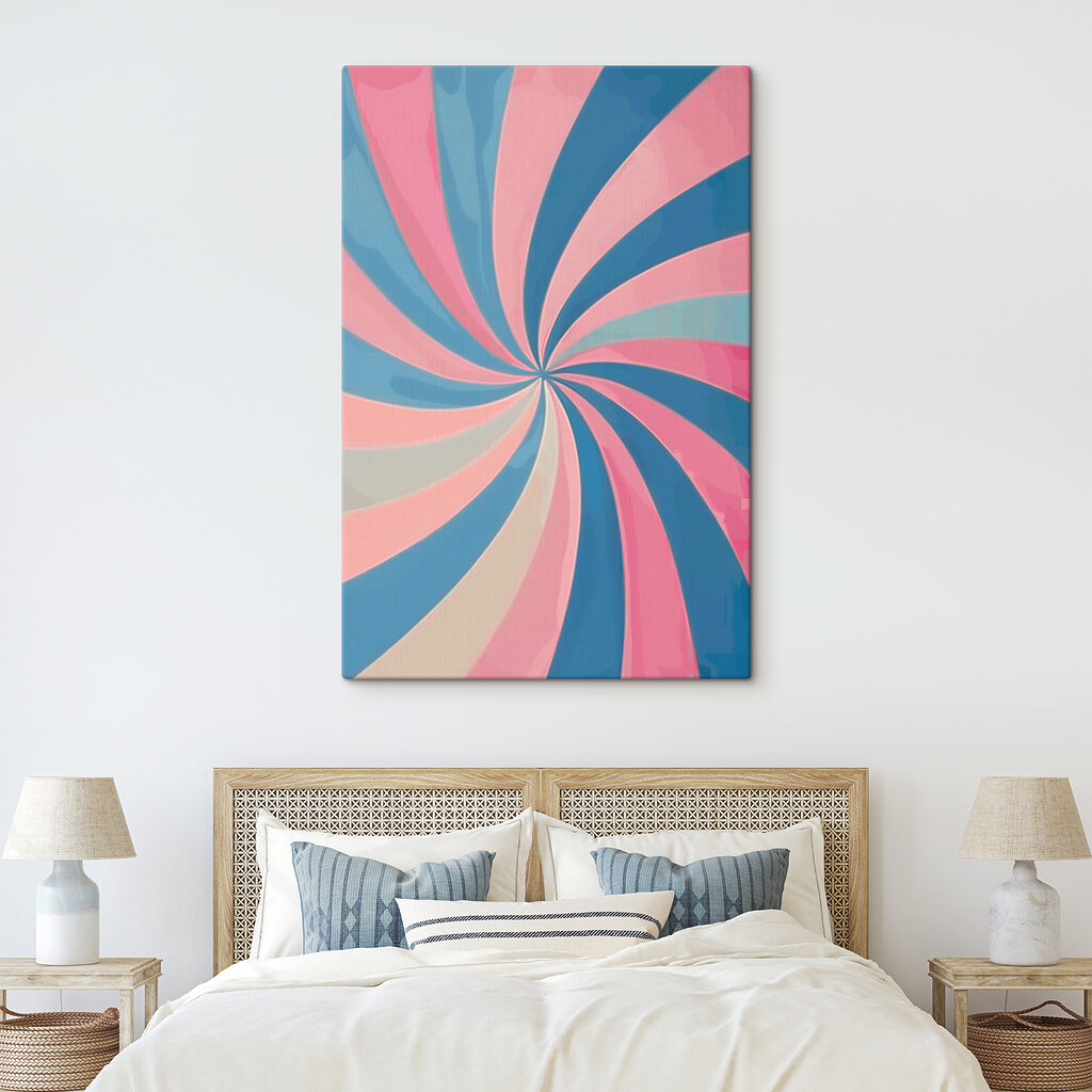 A blue and pink swirly background
