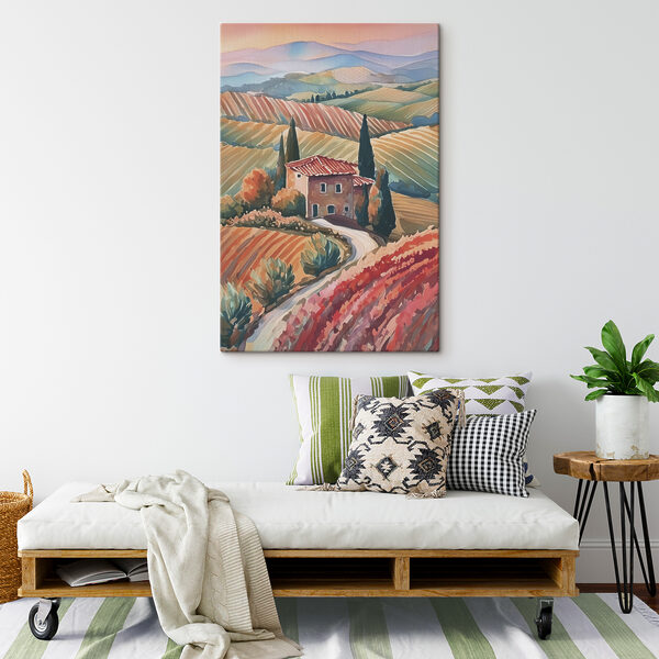 Cuadros Un cuadro que representa una casa en medio de un campo (SKU: s38487) Cuadros Cuadros Un cuadro que representa una casa en medio de un campo (SKU: s38487)