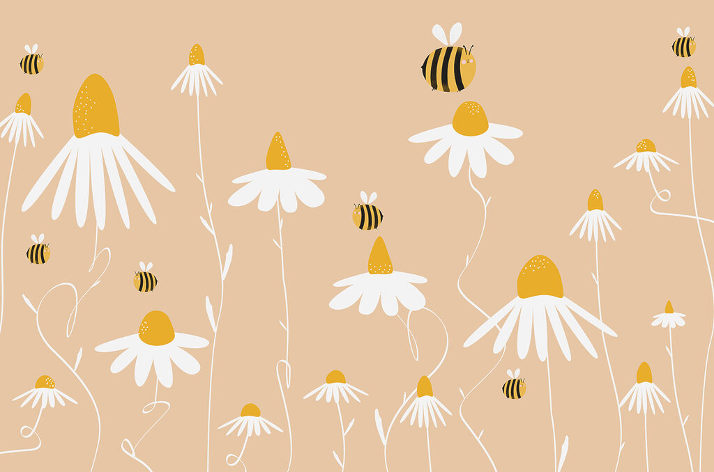 Una abeja en una flor Una abeja en una flor