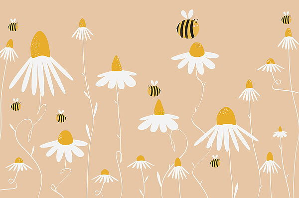 Una abeja en una flor Una abeja en una flor