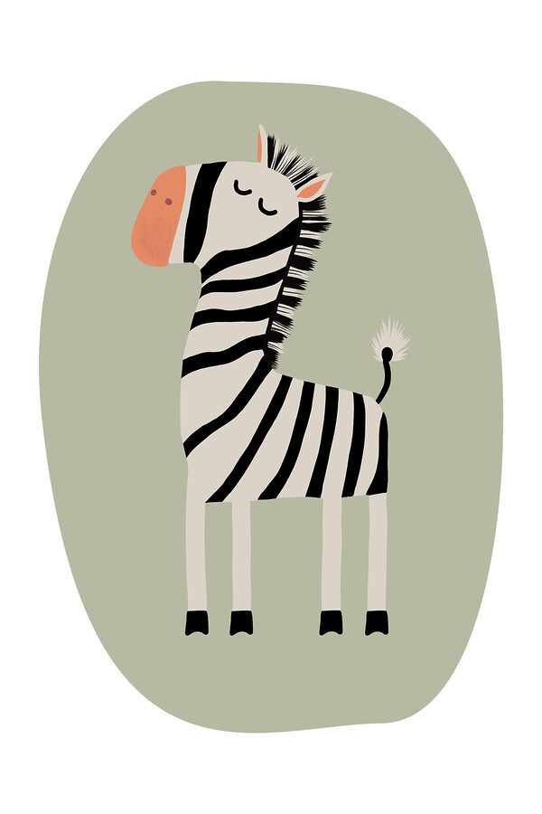 A cartoon of a zebra