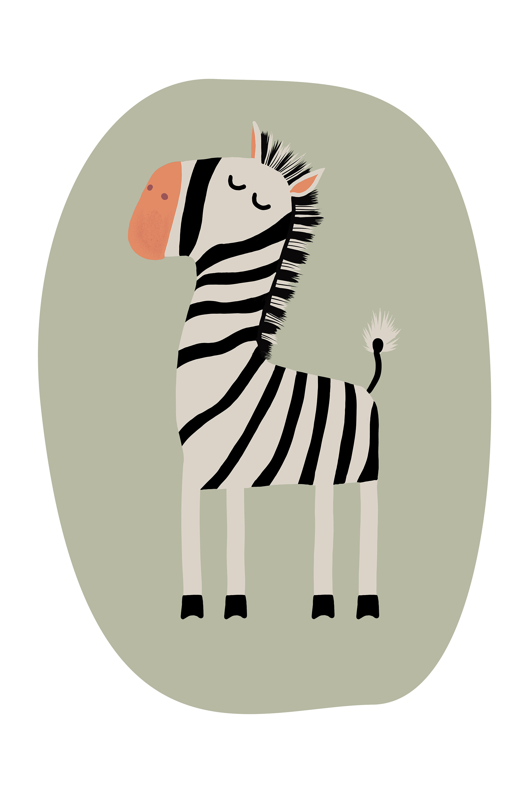 A cartoon of a zebra