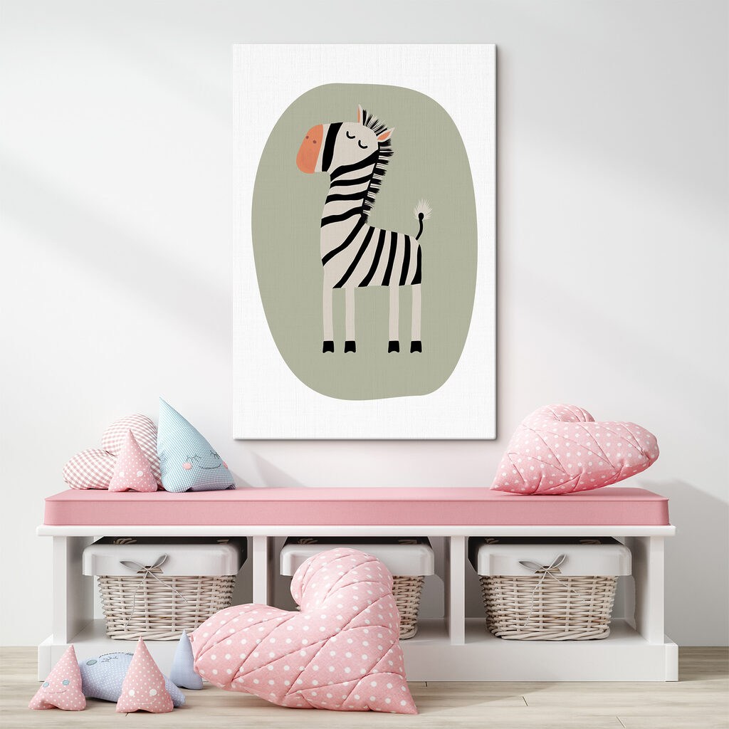 A cartoon of a zebra