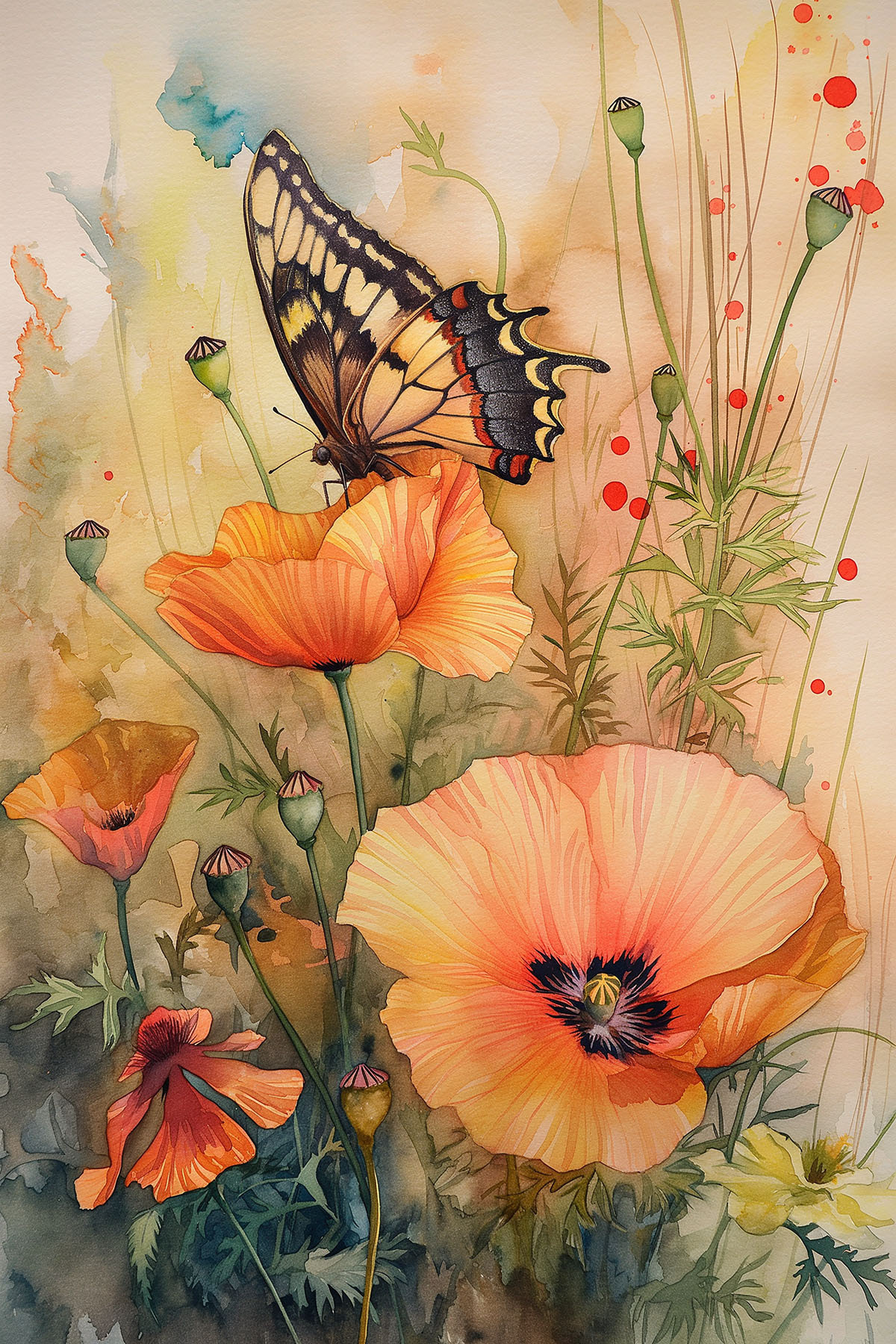 A butterfly on flowers A butterfly on flowers