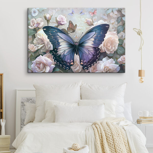Cuadros Una mariposa sobre una flor
