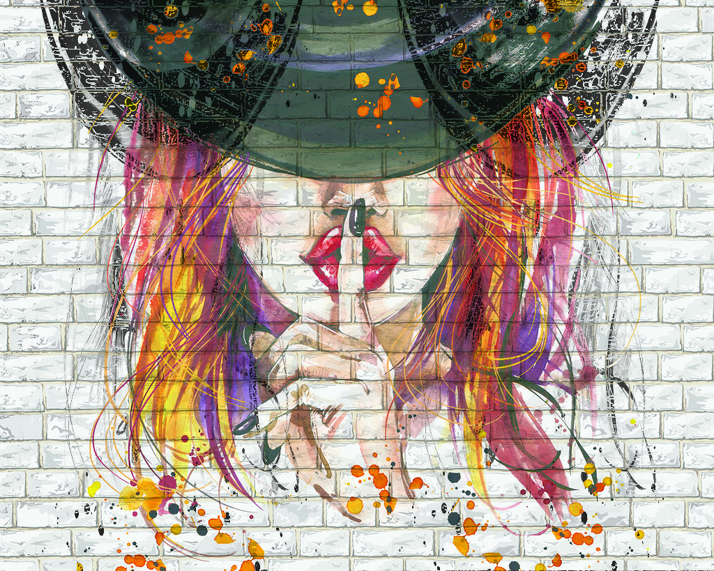 Pintura de una mujer con sombrero Pintura de una mujer con sombrero