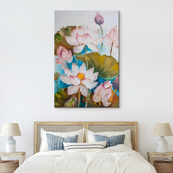 A painting of flowers and leaves A painting of flowers and leaves