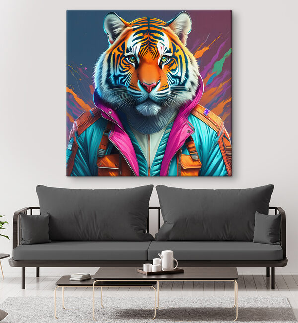 Cuadros Un tigre con chaqueta (SKU: s38610) Cuadros Cuadros Un tigre con chaqueta (SKU: s38610)