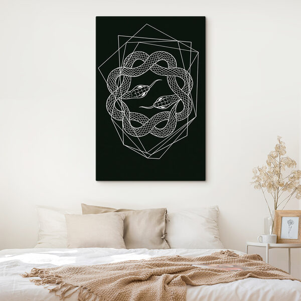 Cuadros Una serpiente blanca dentro de un círculo (SKU: s38565v3) Cuadros Cuadros Una serpiente blanca dentro de un círculo (SKU: s38565v3)