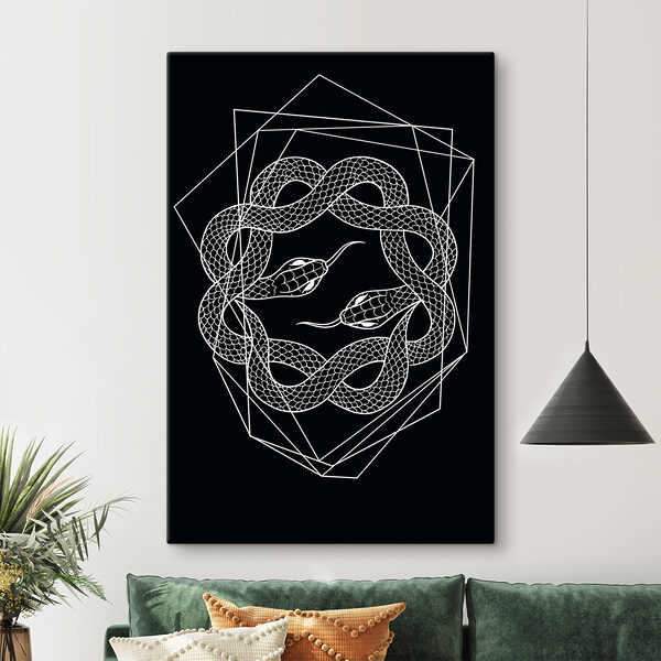 Cuadros Una serpiente blanca dentro de un círculo (SKU: s38565v4) Cuadros Cuadros Una serpiente blanca dentro de un círculo (SKU: s38565v4)