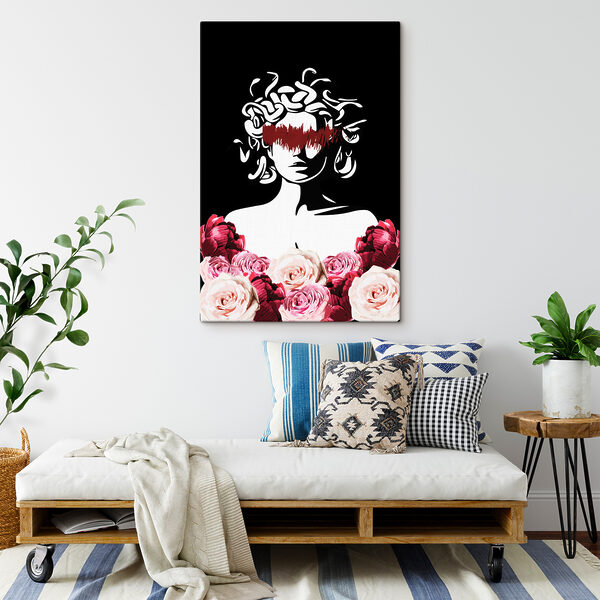 Cuadros Una mujer con el pelo de Medusa y flores (SKU: s38567) Cuadros Cuadros Una mujer con el pelo de Medusa y flores (SKU: s38567)