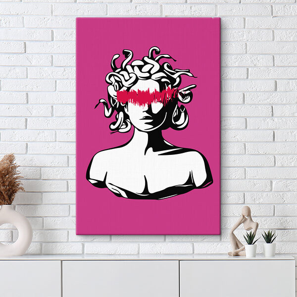 Cuadros Una cabeza de medusa con líneas rojas (SKU: s38568v4) Cuadros Cuadros Una cabeza de medusa con líneas rojas (SKU: s38568v4)