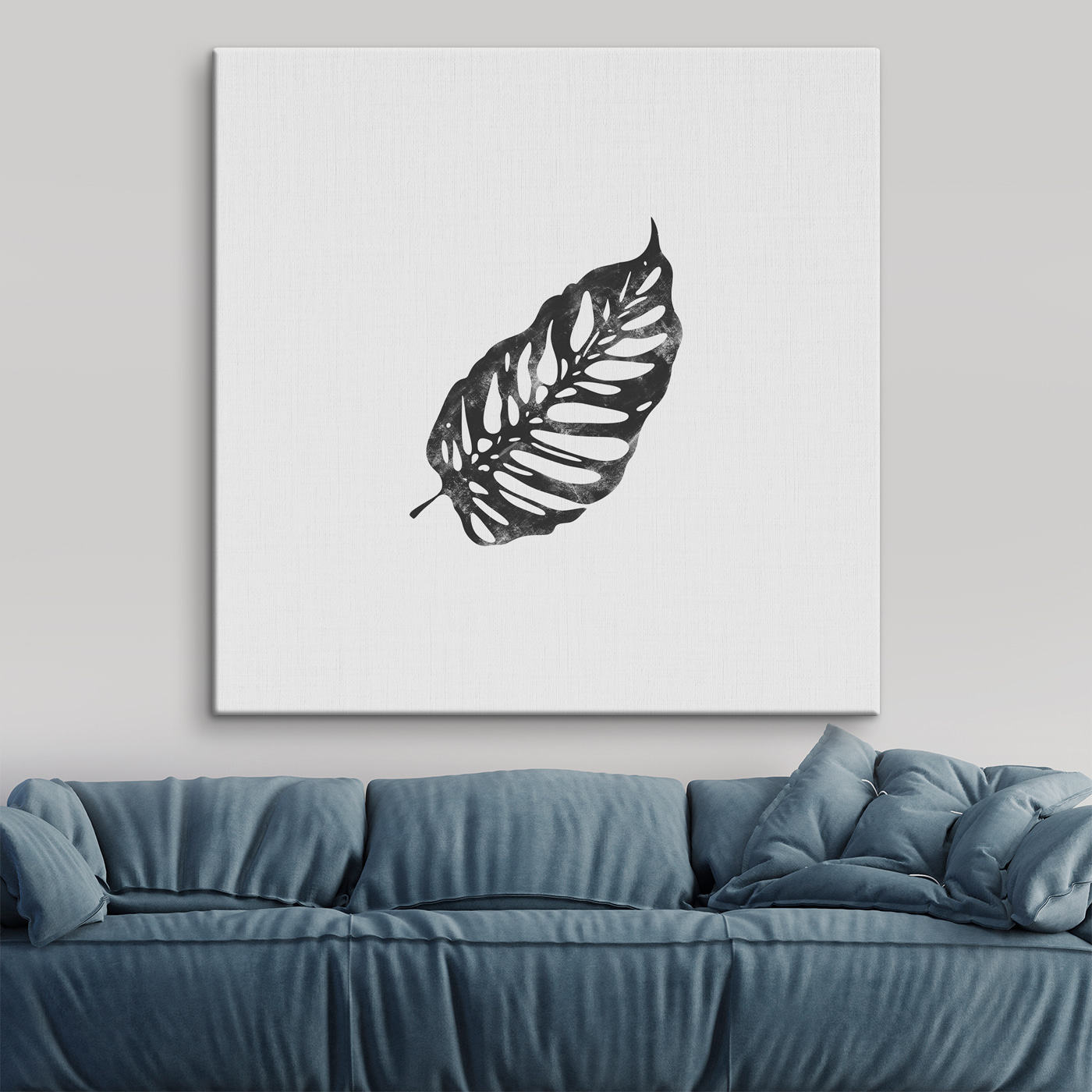 A black leaf on a white background A black leaf on a white background