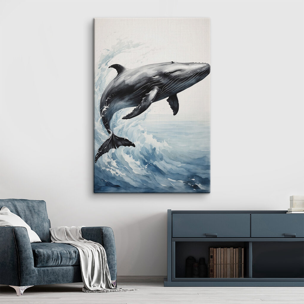 A whale jumping out of the water