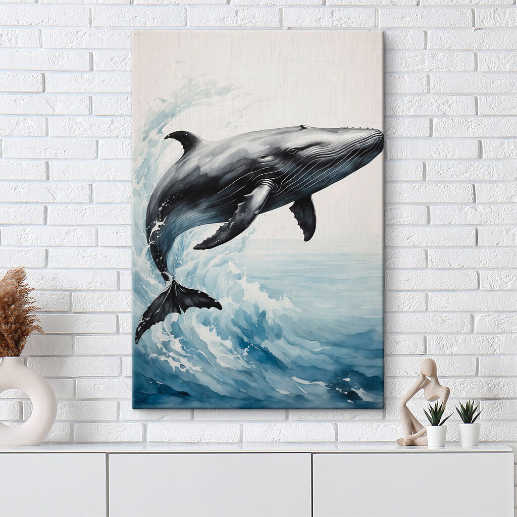 A whale jumping out of the water