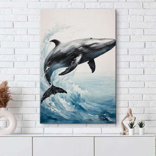 A whale jumping out of the water